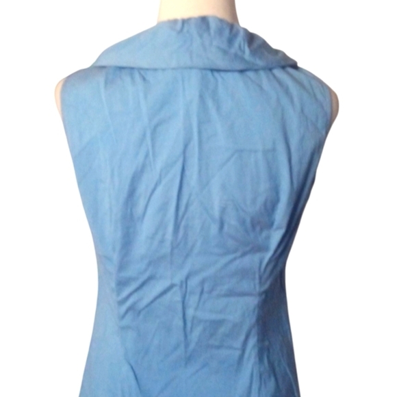 Lafayette 148 Sleeveless Ruffle Neck Blouse Button Front Cotton Blend Size 2 - Picture 5 of 8